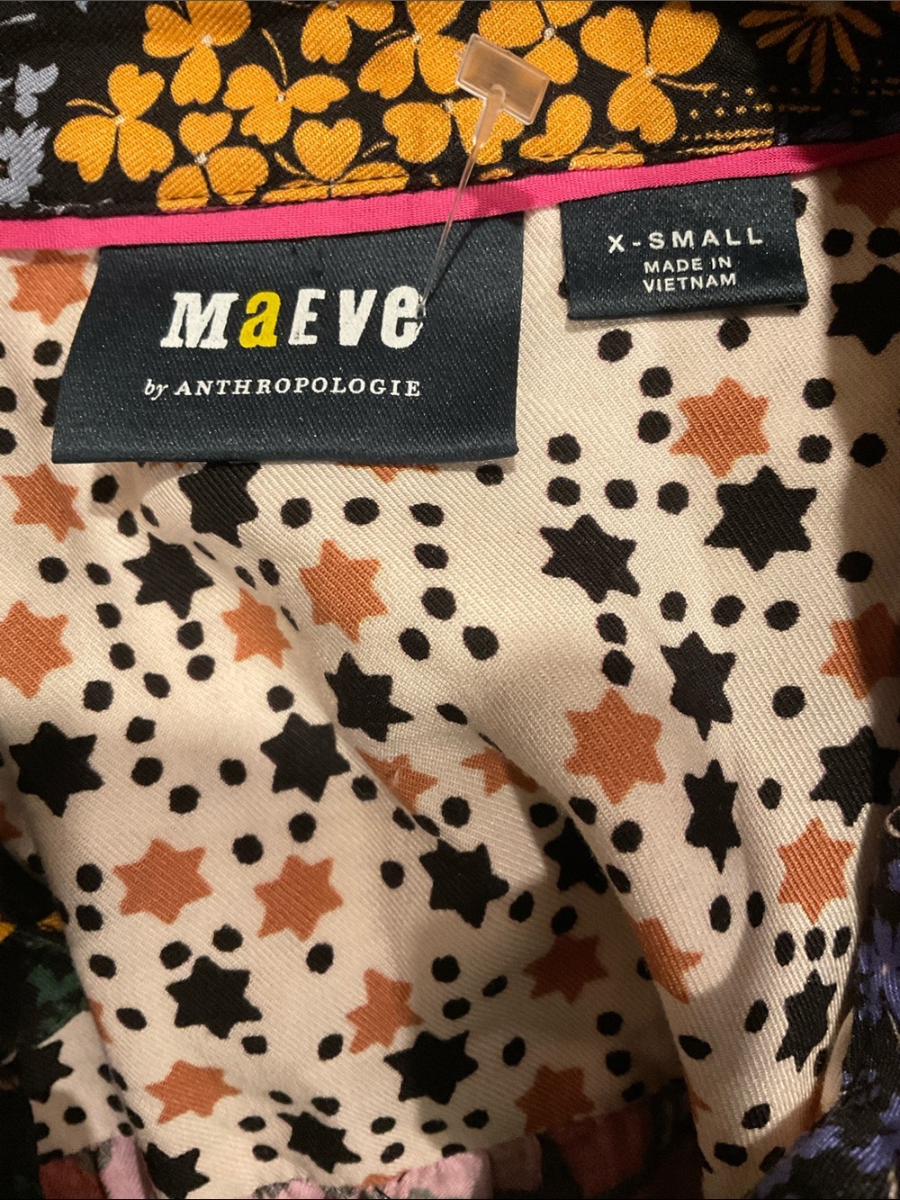 Anthropologie Maeve The Paz Abstract Blouse Sz XS MSRP $118 - Picture 7 of 9